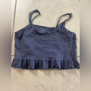 American Eagle Outfitters Dark Blue Camisole with Ruffle Hem